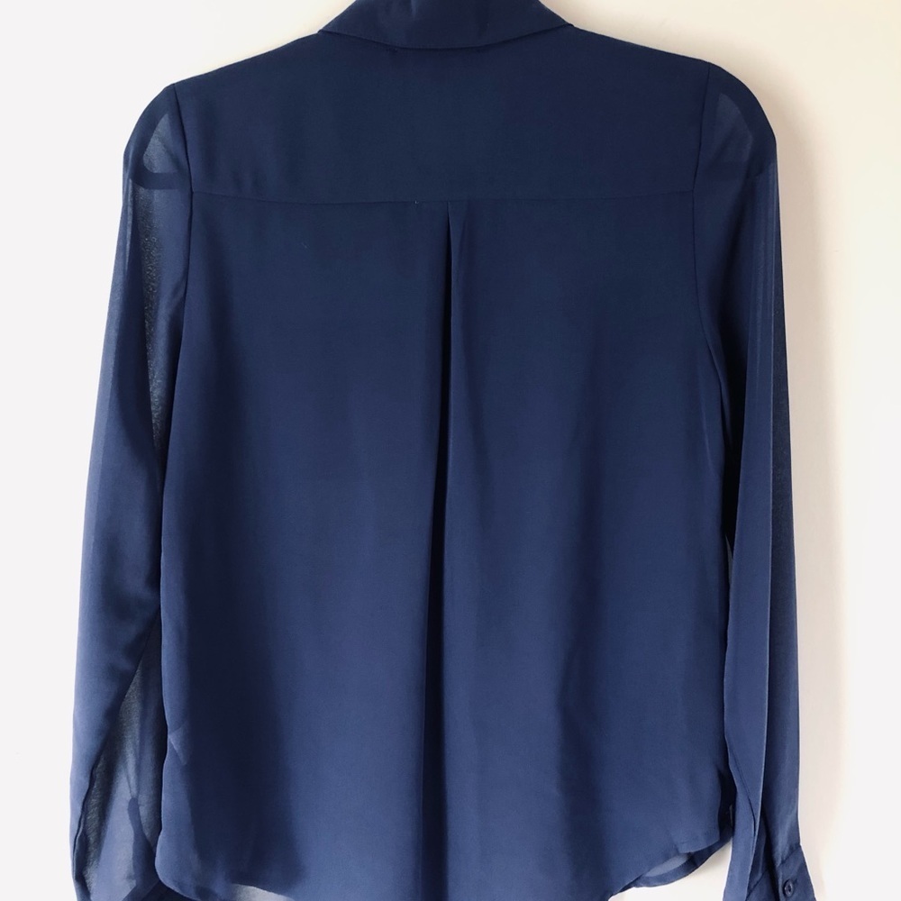Embellished Navy Blue Button-Down - Picture 6 of 7